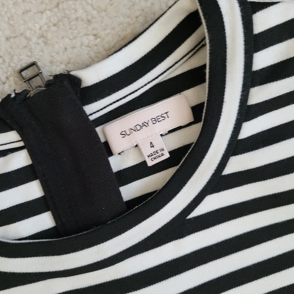 Aritzia Sunday Best Miller Striped Mini Dress Size 4 - Picture 3 of 5